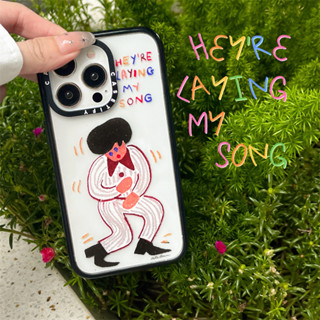 CASE.TIFY Acrylic Dancing Boy Phone case for iphone 14 14pro 14promax 13 13pro 13promax Cute cartoon Simple creativity phone case 12 12pro 12promax 11 case 2023 New Design HD transparent Phone case for girl man ins popular Side lettering