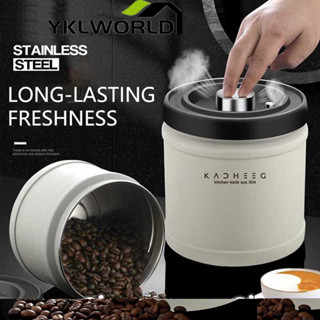 YKLWORLD โหลเก็บเมล็ดกาแฟ รุ่น VACUUM CANISTER ขนาด 750ml./1100 ml./1600 ml กล่องเก็บเมล็ดกาแฟ 304 สูญญากาศ กันความชื้น