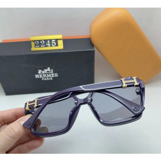 Hermes แว่นตากันแดด อัลตราไวโอเลต ทรงสี่เหลี่ยม หรูหรา พร้อมกล่อง A64 2024