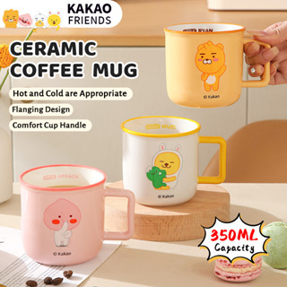 【Kakao Friends】แก้วกาแฟเซรามิค ลายหน้าแปลนน่ารัก เส้นผ่าศูนย์กลางใหญ่ พร้อมหูจับ