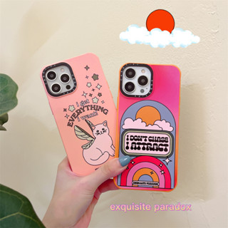 CASE.TIFY silica gel Phone case for iphone 14 14pro 14promax 13 13pro 13promax Cute Fashion Cute Angel Cat Liquid silicone doodle Shock-proof air cushion phone case X 7P sun simple style 12 12pro 12promax 11 2023 New Design HD  Phone case ins popular