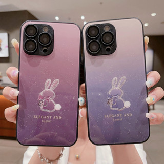 【ใหม่】ฟิล์มกระจกนิรภัยกันรอยเลนส์กล้อง กันหล่น ลายกระต่าย Babysbreath สําหรับ iPhone 7 8 X XS XR 11 12 13 14 Series