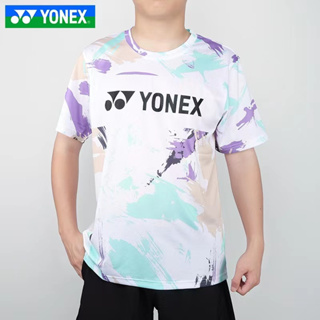 Yonex เสื้อกีฬาแบดมินตัน แขนสั้น แบบแห้งเร็ว สําหรับผู้ชาย และผู้หญิง