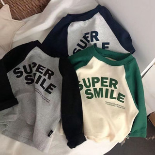 พร้อมส่ง เสื้อยืดแขนยาว ผ้าฝ้ายแท้ พิมพ์ลายตัวอักษร แบบบาง แฟชั่นฤดูใบไม้ผลิ และฤดูใบไม้ร่วง สําหรับเด็กผู้ชาย และเด็กผู้หญิง