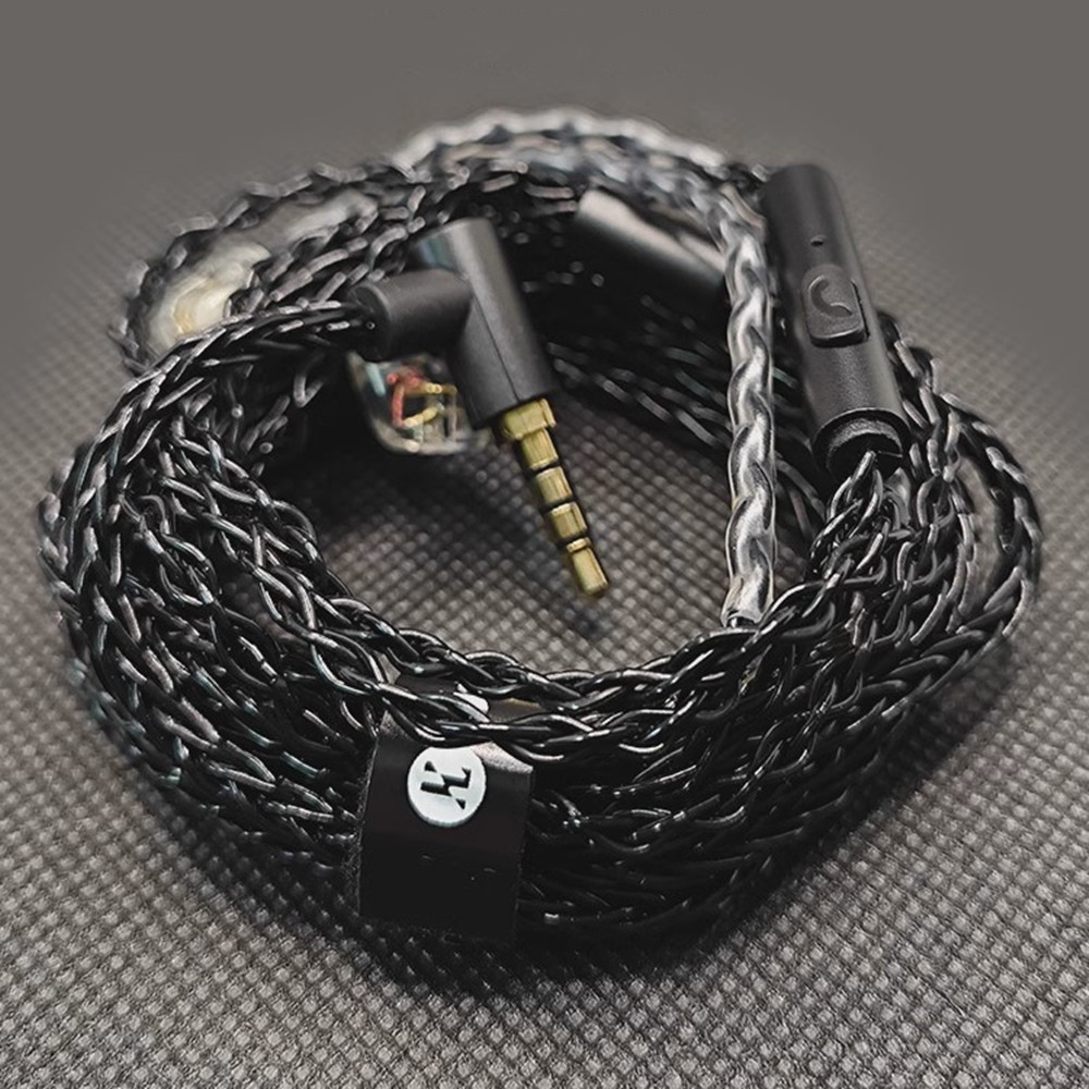 Jcally JC08S สายเคเบิลหูฟัง 8 หุ้น 2Pin 0.78 มม. MMCX QDC KZ C Pin พร้อมไมโครโฟน สําหรับอัพเกรดหูฟัง