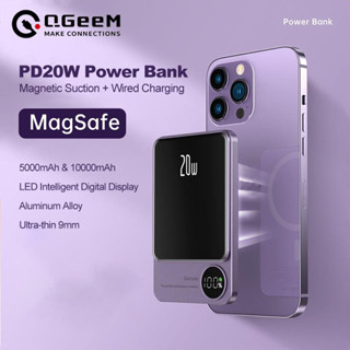 Qgeem ที่ชาร์จแม่เหล็กไร้สาย 10000mAh PD22.5W ชาร์จเร็ว สําหรับ iPhone Huawei 20W