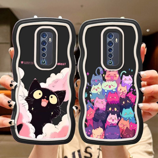 เคสโทรศัพท์มือถือแบบนิ่ม ลายการ์ตูนแมวน่ารัก สําหรับ OPPO Reno2F Reno2Z Reno2 Reno3 Reno5 Reno6 Reno7 Reno8 Reno8Z Reno8T OPPO A9 2020 A5 2020