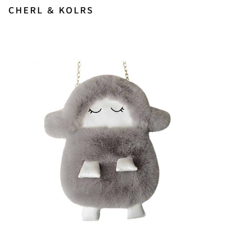 C&k กระเป๋าสะพายไหล่ ลายการ์ตูนแกะน้อยน่ารัก แต่งสายโซ่คล้อง สไตล์เกาหลี สําหรับผู้หญิง