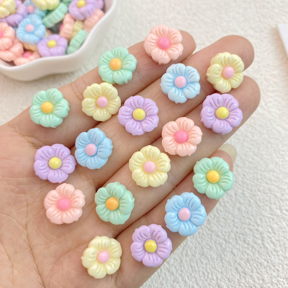 ขายดี ดอกไม้ 3D ขนาดเล็ก หลากสี สําหรับตกแต่งเล็บ DIY 20 ชิ้น
