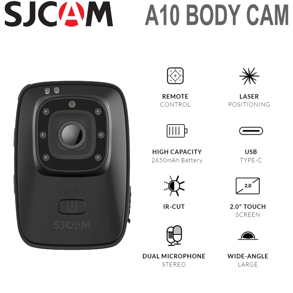 Sjcam A10  กล้องแอคชั่น กล้องติดตัวตำรวจ Full HD 1080p Police Body Camera Night Vision Infrared ถ่ายภาพแม้ในที่มืด แบตอึด thumbnail 7