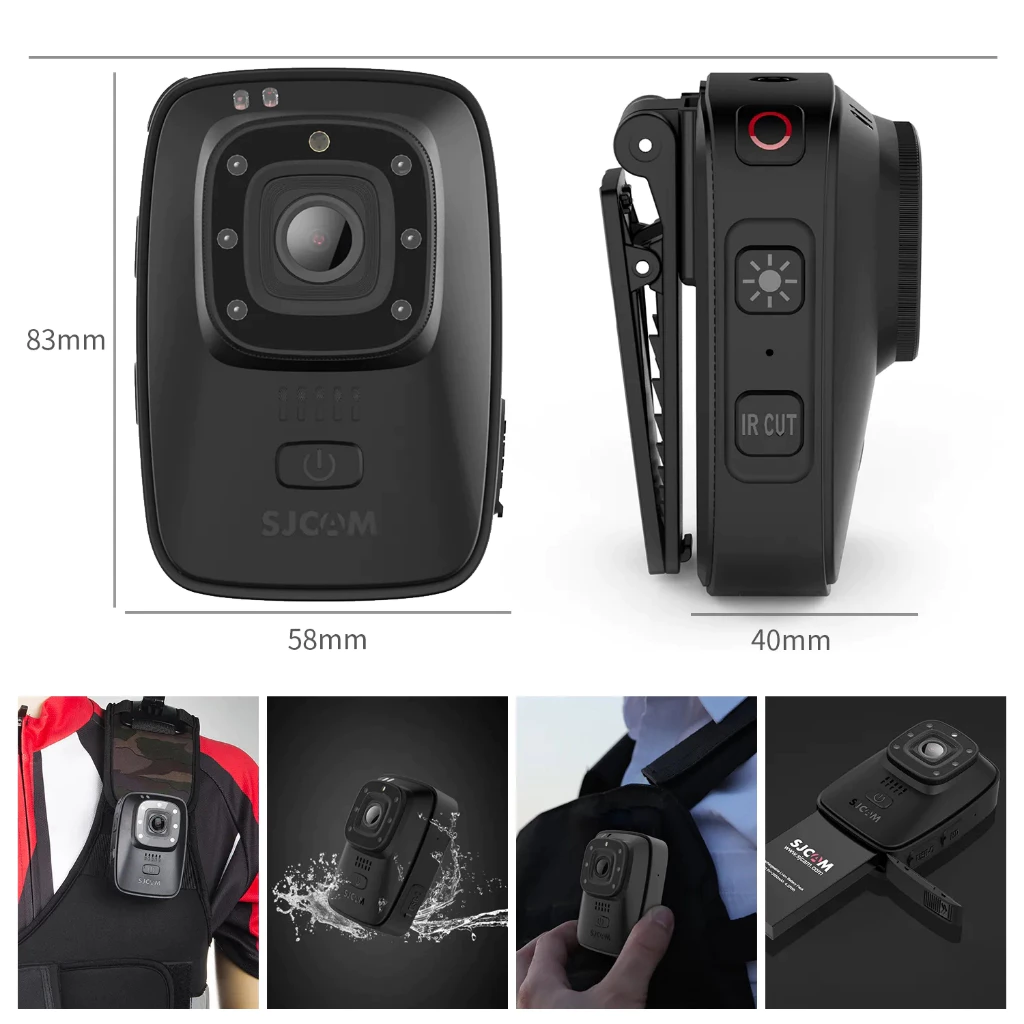 Sjcam A10  กล้องแอคชั่น กล้องติดตัวตำรวจ Full HD 1080p Police Body Camera Night Vision Infrared ถ่ายภาพแม้ในที่มืด แบตอึด thumbnail 5