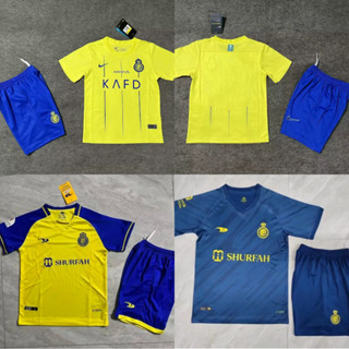 เสื้อกีฬาแขนสั้น ลายทีมชาติฟุตบอล Ronaldo League Al-Nassr 23 24 22 23 ชุดเหย้า สําหรับเด็ก