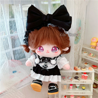 ชุดเสื้อผ้าตุ๊กตา ผ้ากํามะหยี่ขนนิ่ม ลาย Black White lLolita Dress Idol IVE Newjeans Lisa Jisoo ขนาด 20 ซม.