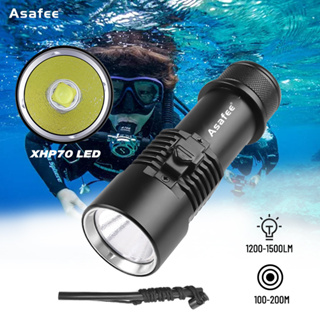 Asafee D220-P70 ไฟฉายดําน้ํา LED XHP70 IPX8 กันน้ํา 1500LM3 โหมด