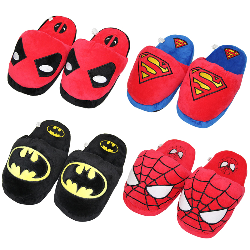 28 ซม.Superhero Spider-Man Deadpool Superman Batman รองเท้าแตะตุ๊กตาการ์ตูนคอสเพลย์เครื่องแต่งกายรอง