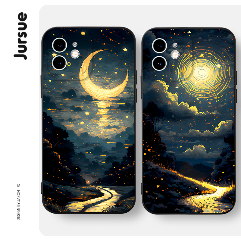 JURSUE เคสคู่ เคสไอโฟน คู่รัก กันกระแทกซิลิโคนนุ่มการ์ตูนน่ารักตลก เคสโทรศัพท์ Compatible for iPhone 16 15 14 13 12 11 Pro Max SE 2020 X XR XS 8 7 Plus พลัส XYH2159