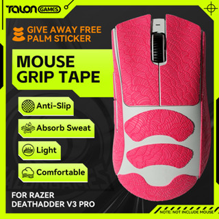 Pink TALONGAMES เทปสติกเกอร์ติดด้านข้างเมาส์ ดูดซับเหงื่อ กันลื่น สําหรับ Razer DeathAdder V3 Pro