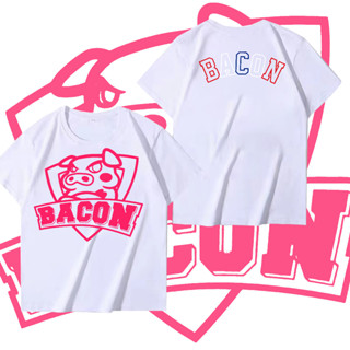 ใหม่ เสื้อยืดBacon Timeพิมพ์ลาย ผ้าCotton 100% ราคาถูก