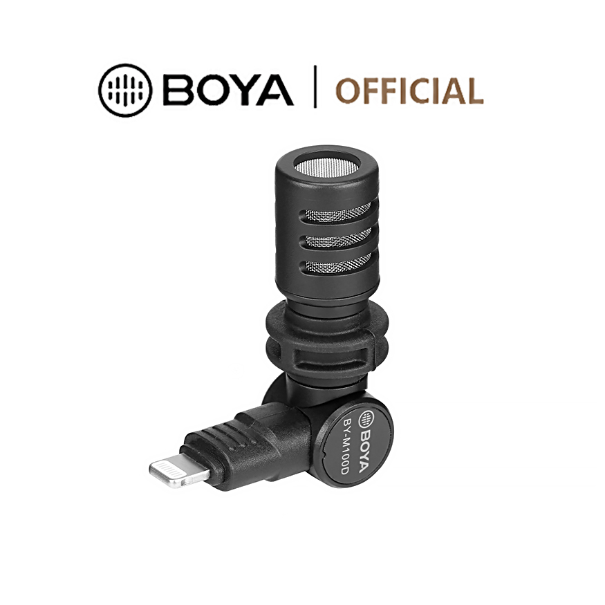BOYA BY-M100D MFI ได้รับการรับรอง Lightning Condenser ไมโครโฟน 180° หัวไมค์โทรศัพท์ ขนาดเล็ก สําหรับ iPhone iOS