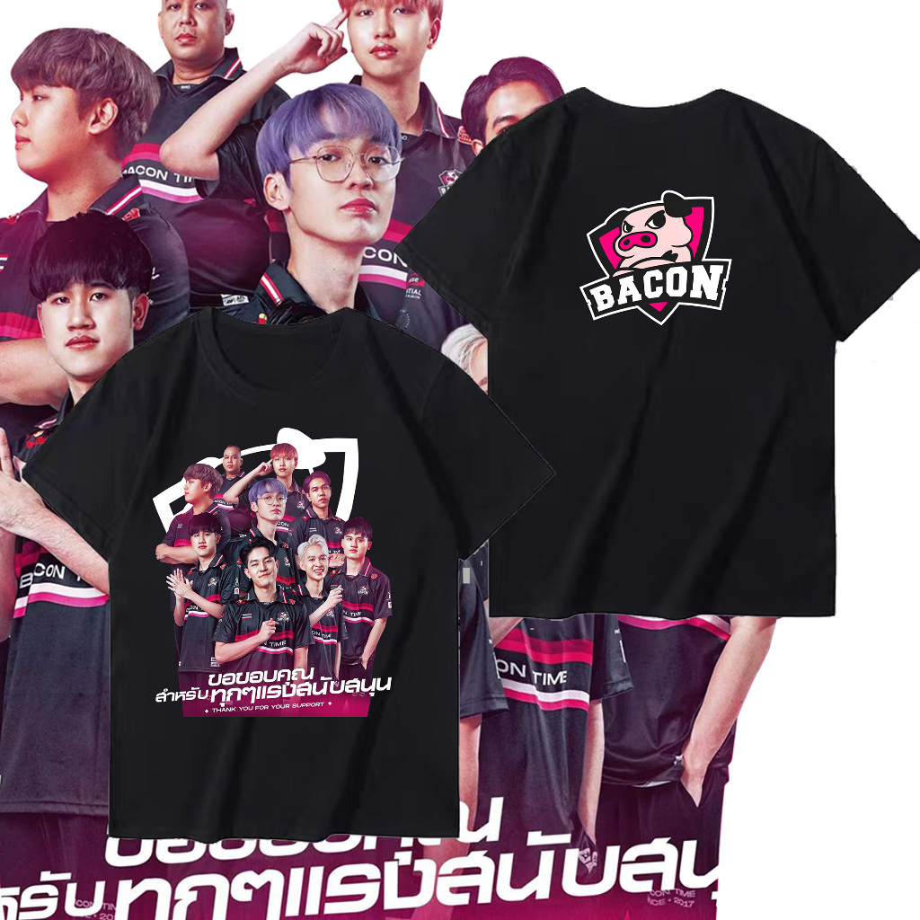 เสื้อยืด Bacon Time พิมพ์ลาย ผ้าCotton 100% ราคาถูก