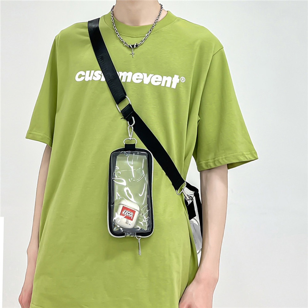 [SuperDeals888.th] กระเป๋าสะพาย PVC โปร่งใส 2 IN 1 สายสะพายไหล่ปรับได้ Casual Clear Crossbody Bag แฟชั่นคู่