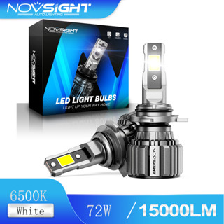 Novsight ไฟหน้ารถยนต์ Led N74 9012 70W 15000LM Hir2 6500K 2 ชิ้น