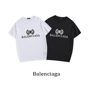 Balenciag เสื้อยืดแขนสั้น คอกลม ผ้าฝ้าย พิมพ์ลาย แฟชั่นสําหรับผู้ชาย และผู้หญิง