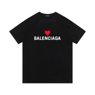 Balenciag เสื้อยืดแขนสั้น คอกลม ผ้าฝ้าย พิมพ์ลาย แฟชั่นสําหรับผู้ชาย และผู้หญิง