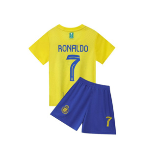 เสื้อกีฬาแขนสั้น ลายทีมชาติฟุตบอล Ronaldo 23-24 Season ชุดเยือน สําหรับเด็ก