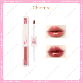 Chioture ลิปกลอส แบบสองหัว เคลือบริมฝีปาก กัมมี่ หมี ลิมิเต็ด ใส ลิปกลอส แก้ว ไม่ติดถ้วยง่าย ลิปสติก กระจก น้ํา ลิปกลอส