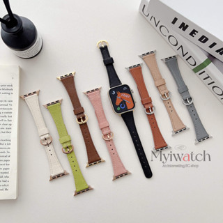 สายนาฬิกาข้อมือหนัง แบบบางพิเศษ สําหรับ iwatch Serie 8 7 6 SE 5 4 3 2 1 iwatch Band 49 มม. 44 มม. 45 มม. 41 มม. 40 มม. 38 มม. 42 มม.