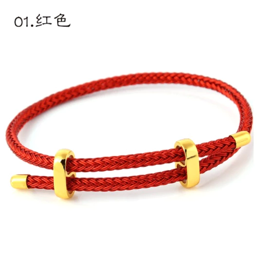 สร้อยข้อมือลวดสลิง 3 มม. สีแดง ปรับขนาดได้ thumbnail 3