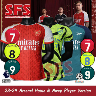 【SFS】เสื้อกีฬาแขนสั้น ลายทีมชาติฟุตบอล Arsena.l 23-24 ชุดเยือน ไซซ์ S-2XL คุณภาพสูง