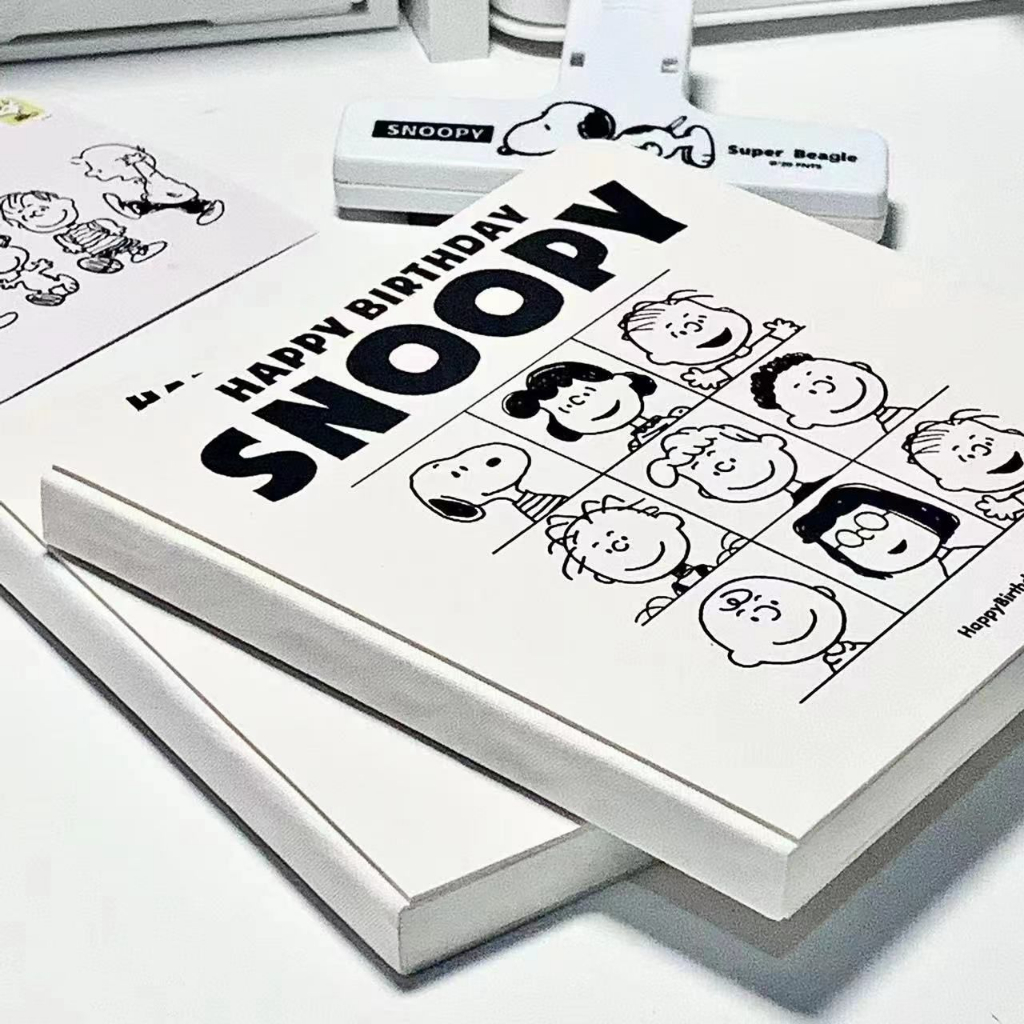 โอฮายะ | สมุดโน๊ต ทรงสี่เหลี่ยม ลายการ์ตูน Snoopy | สมุดโน้ตไดอารี่ ทรงสี่เหลี่ยม แบบหนา ขนาดเล็ก สําหรับนักเรียน จํานวน 100 แผ่น