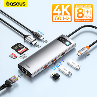 Baseus อะแดปเตอร์ Usb C Hub Type C To Hdmi - Compatible Usb 3 . 0 8 In 1 สําหรับ Macbook Pro Air Surface Pro 7