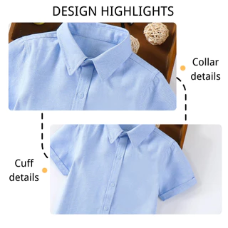 เสื้อโปโลเด็กผู้ชาย แขนยาว สไตล์ทางการ สีพื้น 3 14 ปี คอปกกระดุม ใส่ได้หลากหลายโอกาส โปโลคอปก