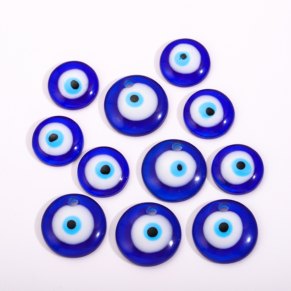 evil eye ตาปีศาจ จี้ลูกปัดตาเรซิน  4ชิ้น สำหรับDIYสร้อยคอ สร้อยข้อมือ เครื่องประดับ งานฝีมือ