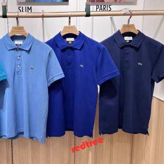 Lacoste เสื้อโปโลสําหรับผู้ชายผ้าฝ้ายสํานักงานแขนสั้น