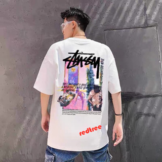 เสื้อยืด ขนาดใหญ่ ลาย Stussy แฟชั่นคู่รัก สําหรับผู้ชาย และผู้หญิง