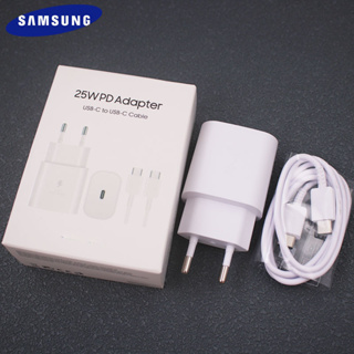 SAMSUNG อะแดปเตอร์ชาร์จ USB C PD 25W 1 เมตร เป็น Type C พร้อมกล่อง สําหรับ Galaxy S23 S22 S21 S20 Ultra Note 20 10 Plus