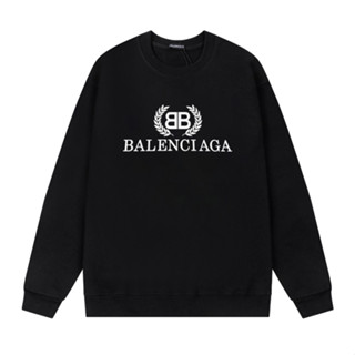 Balenciag เสื้อกันหนาว คอกลม ผ้าฝ้าย พิมพ์ลาย มีสไตล์ สําหรับผู้ชายและผู้หญิง