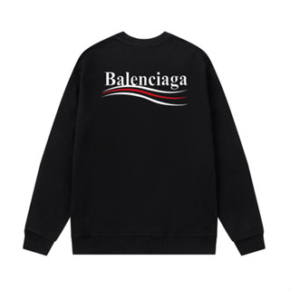 Balenciag เสื้อกันหนาว คอกลม ผ้าฝ้าย พิมพ์ลาย มีสไตล์ สําหรับผู้ชายและผู้หญิง