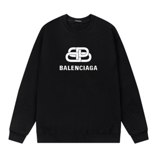 Balenciag เสื้อกันหนาว คอกลม ผ้าฝ้าย พิมพ์ลาย มีสไตล์ สําหรับผู้ชายและผู้หญิง