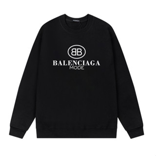 Balenciag เสื้อกันหนาว คอกลม ผ้าฝ้าย พิมพ์ลาย มีสไตล์ สําหรับผู้ชายและผู้หญิง