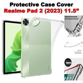 เคสแท็บเล็ต TPU แบบใส กันกระแทกสี่มุม สําหรับ Realme Pad 2 11.5 นิ้ว 2023 Pad 10.4 นิ้ว Pad X 10.95 นิ้ว mini 8.7 นิ้ว RMP2102 RMP2103 RMP2107 RMP2108 RMP2105