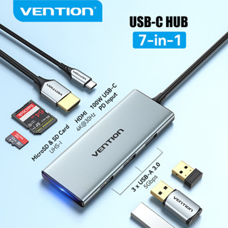 Vention อะแดปเตอร์ฮับ USB Type C 6 in 1 พร้อมการ์ดรีดเดอร์ 4K HDMI USB 3.0 SD TF สําหรับ MacBook Pro Air iPad Pro Air