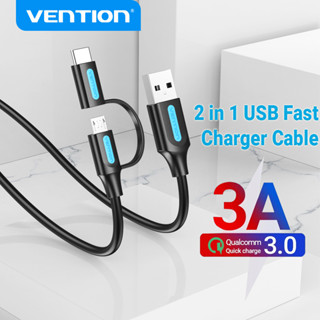 VENTION สายชาร์จ 2 In 1 Usb 2 . 0 3 A Usb C / Micro B ความเร็วสูง 480 Mbps สําหรับโทรศัพท์มือถือ CQD