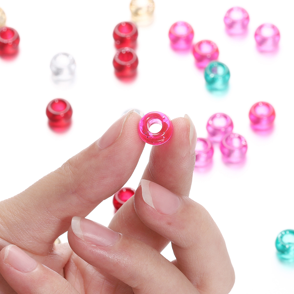 St.kunkka 100 ชิ้น ลูกปัดอะคริลิคใส ทรงกลม ขนาดใหญ่ 5.5 * 9 มม. สําหรับทําเครื่องประดับ สร้อยคอ สร้อยข้อมือ DIY - รูปที่ 4