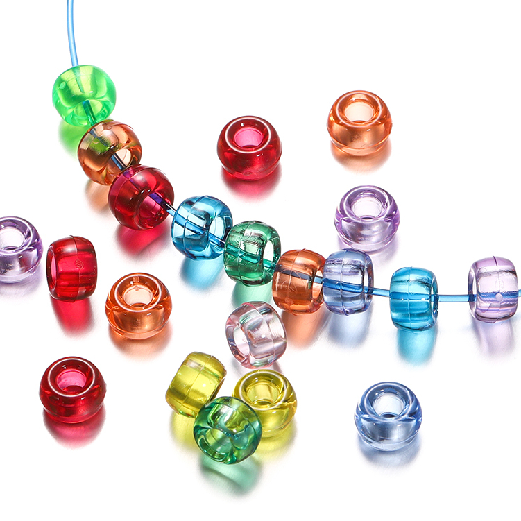 St.kunkka 100 ชิ้น ลูกปัดอะคริลิคใส ทรงกลม ขนาดใหญ่ 5.5 * 9 มม. สําหรับทําเครื่องประดับ สร้อยคอ สร้อยข้อมือ DIY - รูปที่ 2