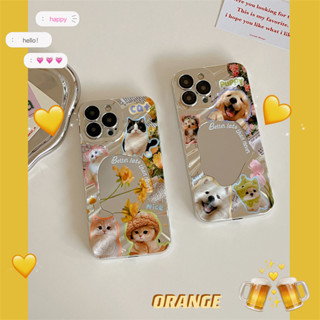 Iphone 15 Pro Max 14 Pro Max ลายแมวและสุนัข วัสดุ TPU ชุบไฟฟ้า เคสโทรศัพท์ ระลอกน้ํา